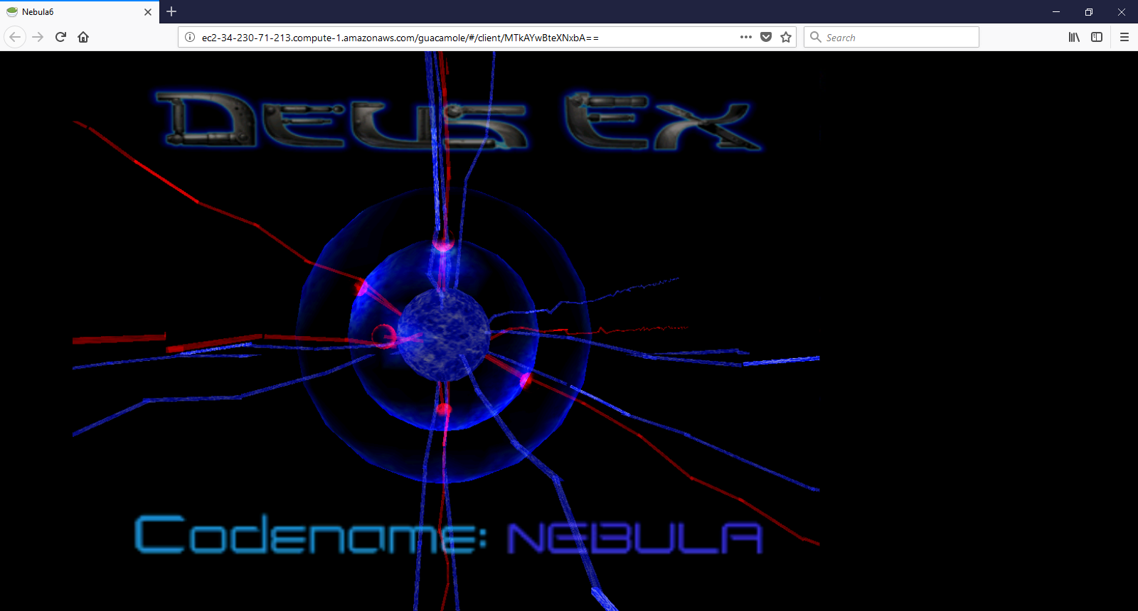 Blue and red particle paths around a glowing central sphere in a Nebula visualization