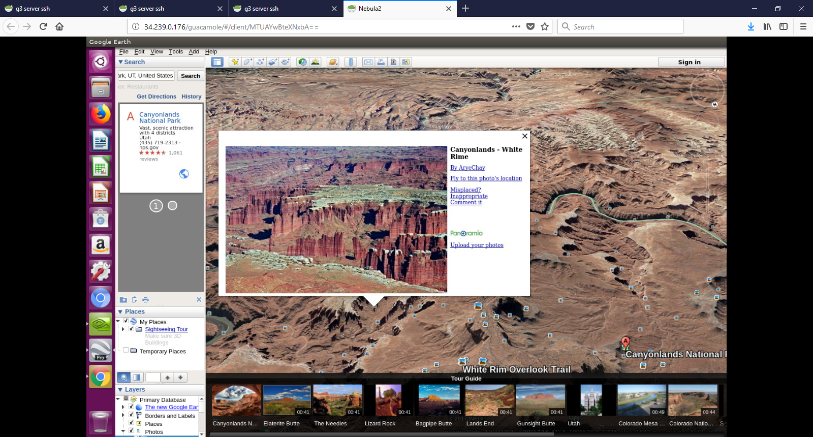 Google Earth aerial 3D view over the White Rim in Canyonlands, Utah